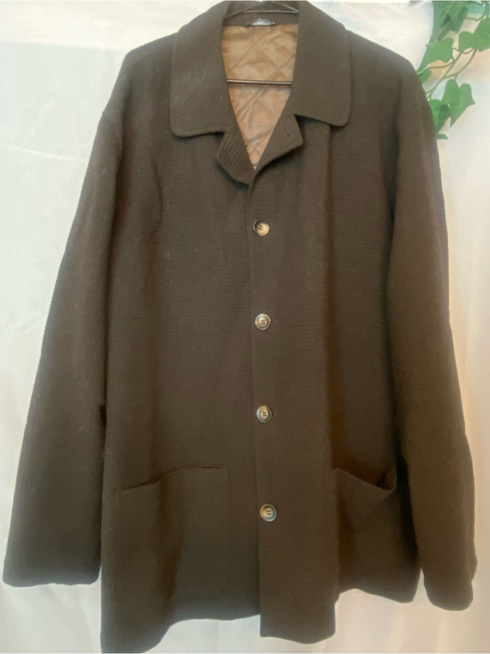Vintage Baracuta Men's Dark Brown Cashmere Wool Mid-weight Multi-pocket Pea Coat